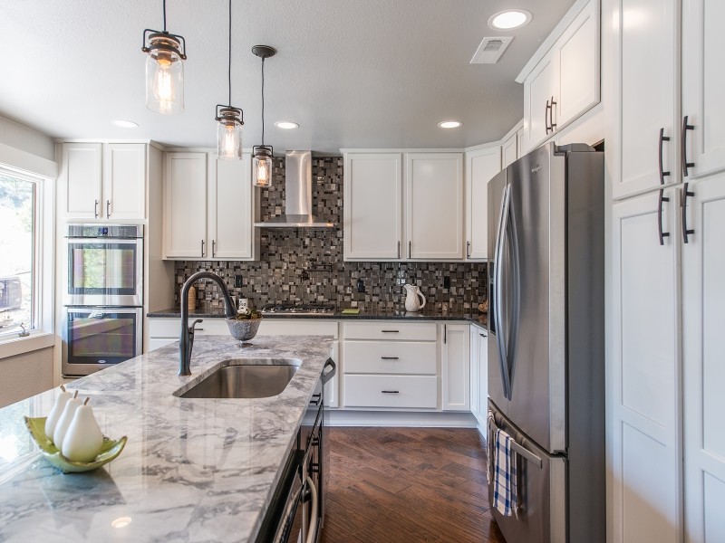 Inspiration for a rustic kitchen remodel in Denver