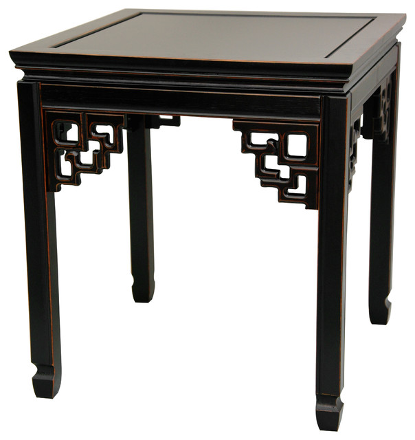 Rosewood Square Ming Table Antique, Antique Black End Tables