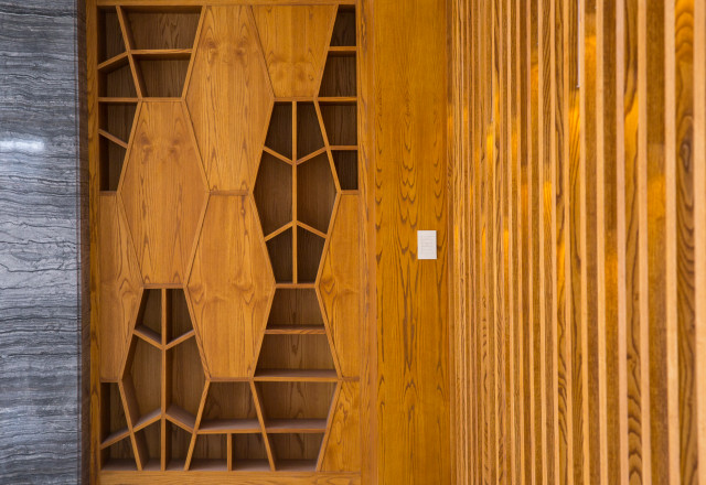 Palm Jumeirah Wall Partitions contemporary-living-room