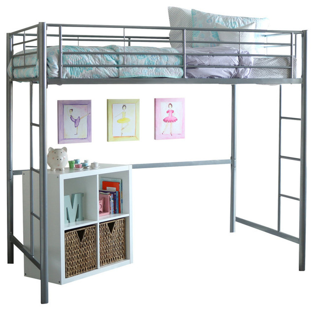 Twin Metal Loft Bed Transitional Loft Beds by Walker Edison