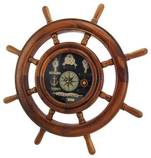 Ship's Wheel Nautical Wall Clock 20 Inches Diameter