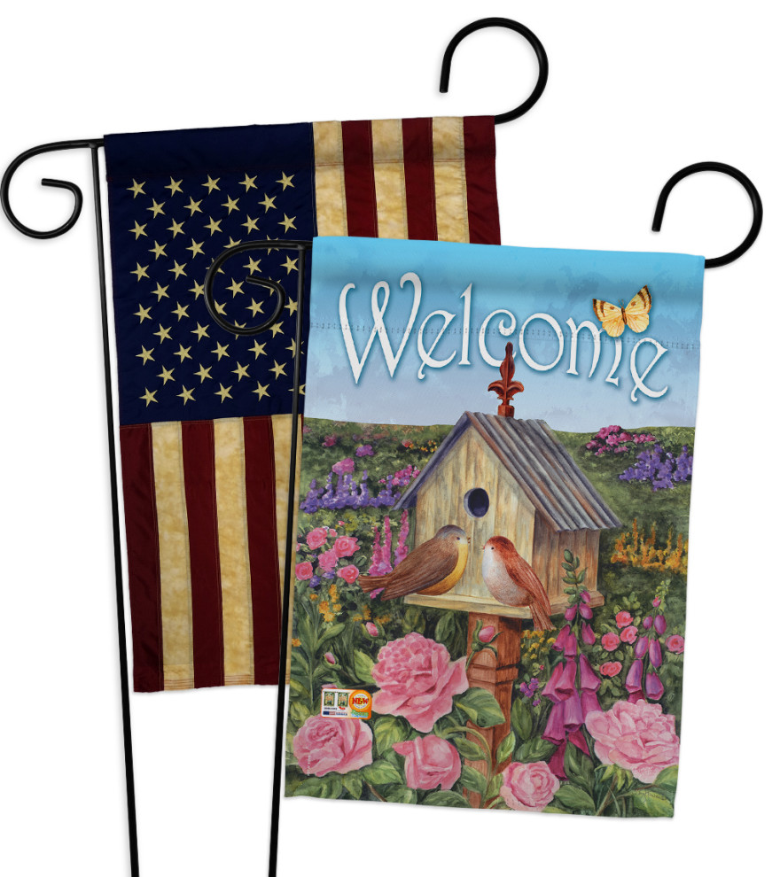 Welcome Bird House Inspirational Sweet Home Garden Flags Pack - Modern ...