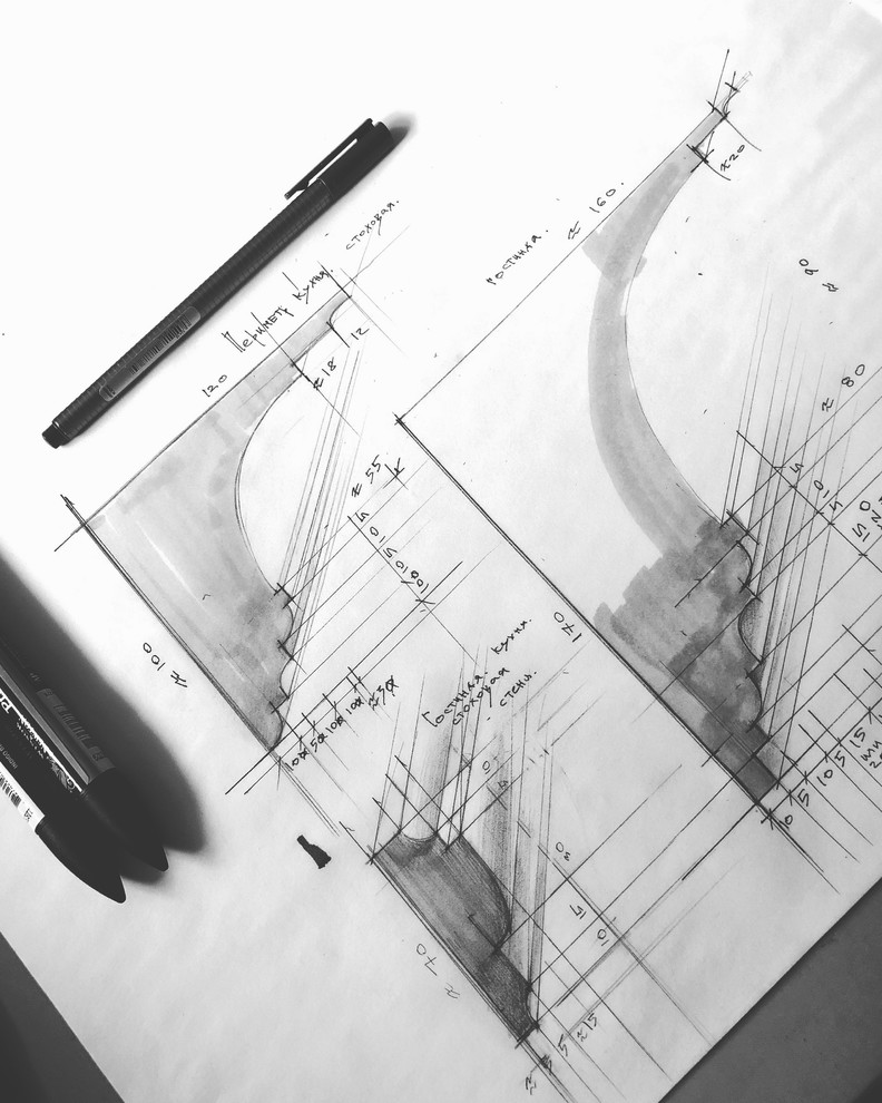 ручные эскизы в моих проектах