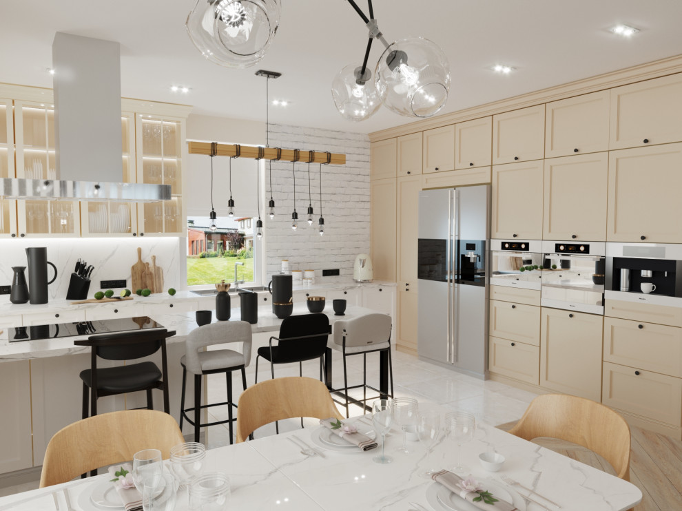 Кухня-гостиная в загородном доме