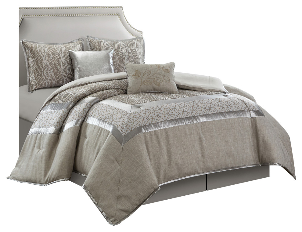Aurora 6Piece Bedding Comforter Set Contemporary Comforters And
