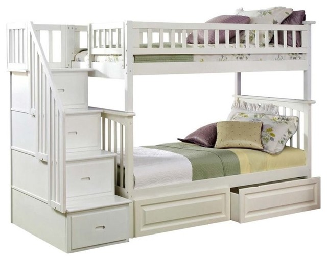 Atlantic Furniture Columbia Twin Over Staircase Storage Bunk Atlantic Furniture Columbia Twin Over Staircase Storage Bunk Bed Craftsman Beds By Homesquare