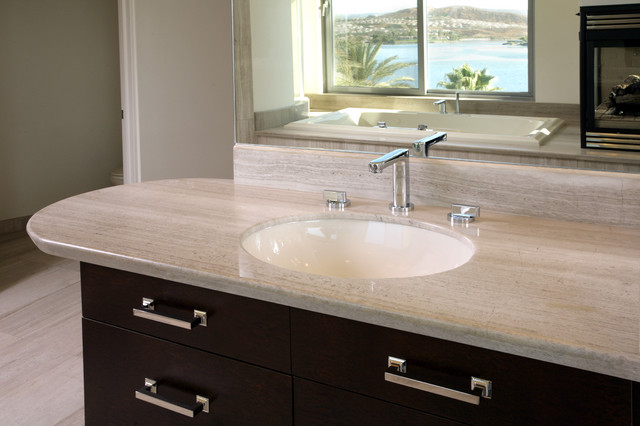 Haisa Light Polished Marble Countertop Modern Bathroom Los