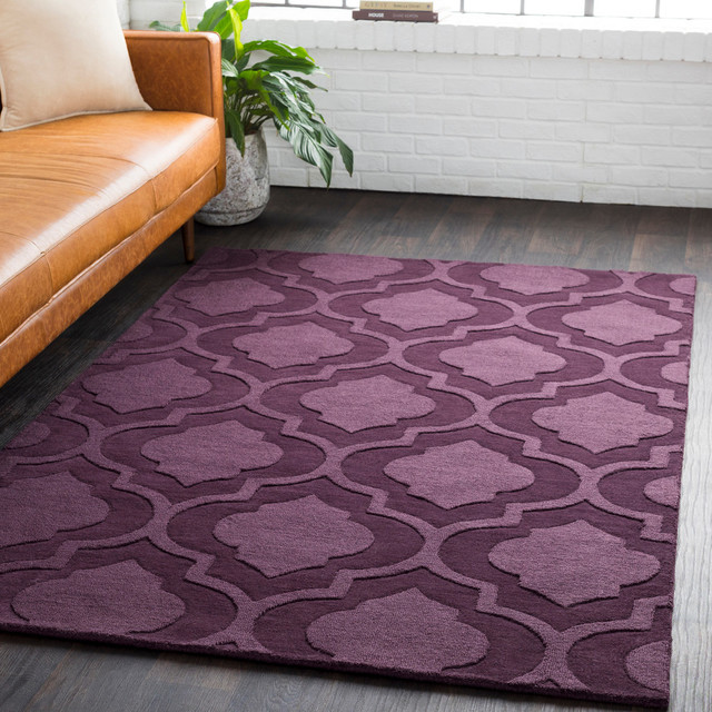 Solid And Border Purple Area Rug Mediterranean Rugs By Solid And Border Purple Area Rug