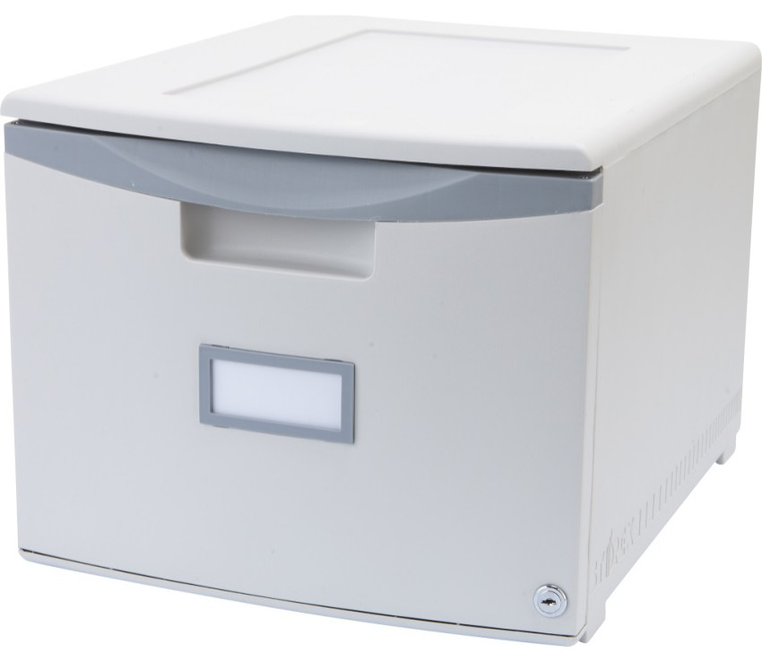 One Drawer Mini File Cabinet With Lock, Legal/Letter, Gray