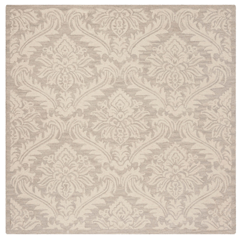 Safavieh Micro-Loop Collection MLP513 Rug, Silver, 5' Square