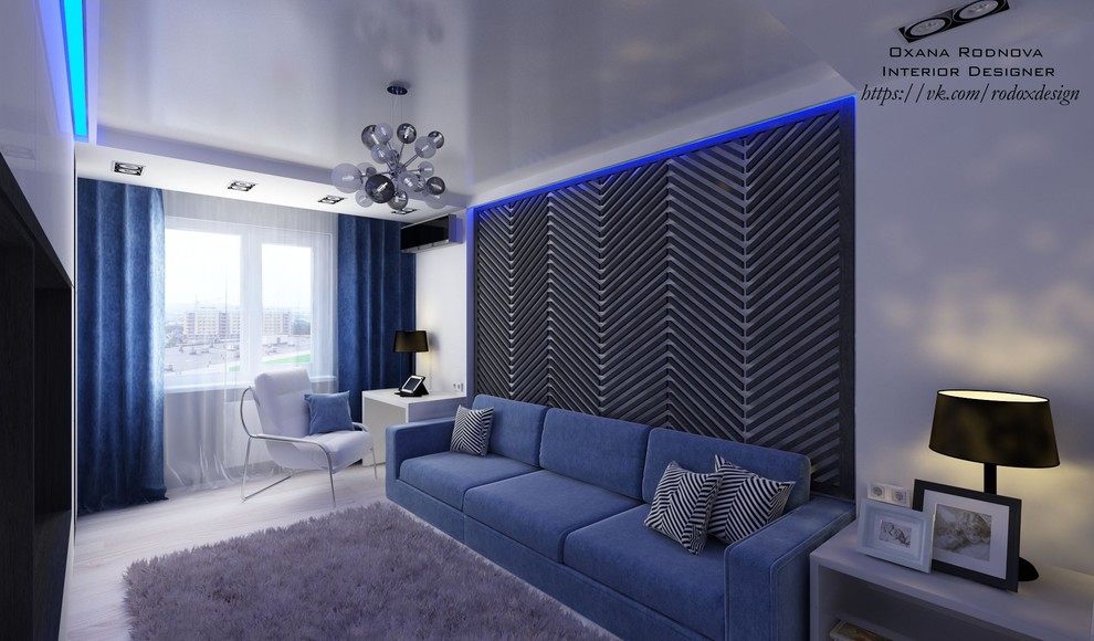 Гостиная hi-tech (17,8 кв.м)