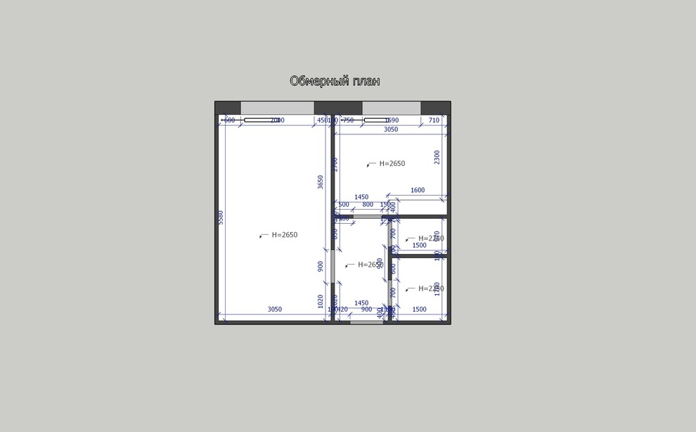 Пример расстановки мебели 1к квартира 33 кв.м