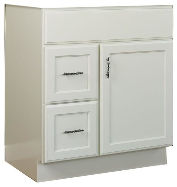 Jsi Plymouth 30 White 2 Door Vanity With One Left Hand Drawers Jsi Plymouth 30 White 2 Door Vanity With One Left Hand Drawers Cabinet Only Transitional Bathroom Vanities And Sink Consoles By Gem Llc