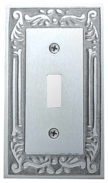 Victorian Switch Plate Single Toggle Chrome Solid Brass |