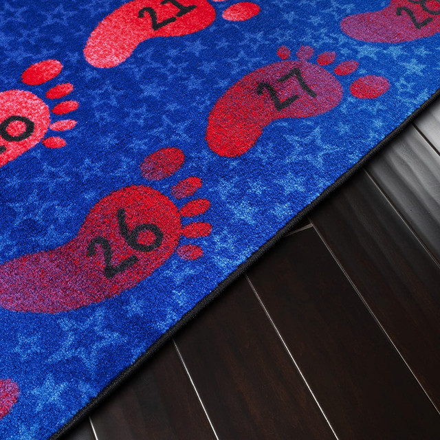 Flagship Carpets CE193-22W 6'x4' Counting Feet Educational Rug ...