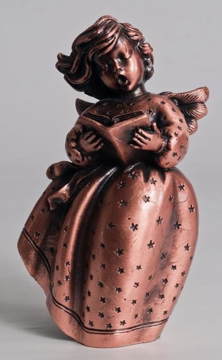7 Inch Copper Color Fairy Singing Figurine Statue