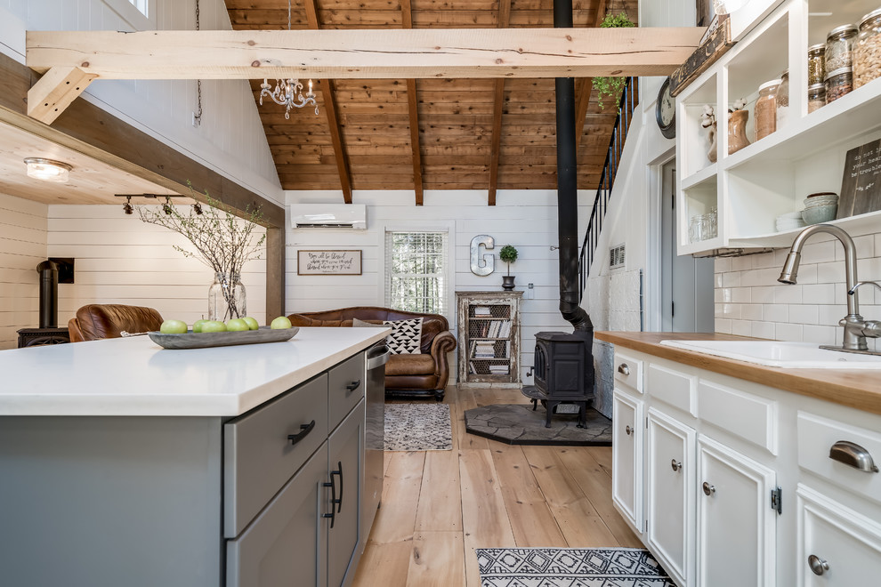 Modern Farmhouse in Hiram, Maine Farmhouse Kitchen Portland Maine