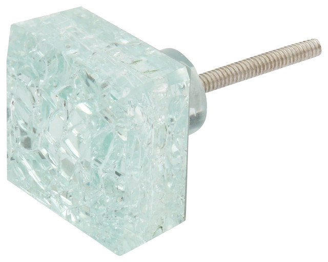 Crackle Glass Knob Set Of 4 Contemporary Cabinet And Drawer