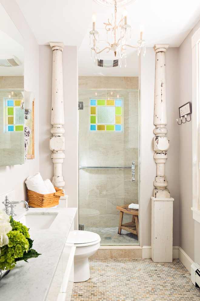 Design ideas for a mid-sized eclectic bathroom in Boston.