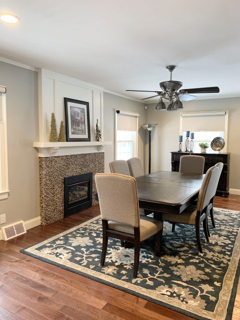 Open Concept Remodel in Rock Island With Walls Removed and a Custom Entry Bench klassisk-spisestue