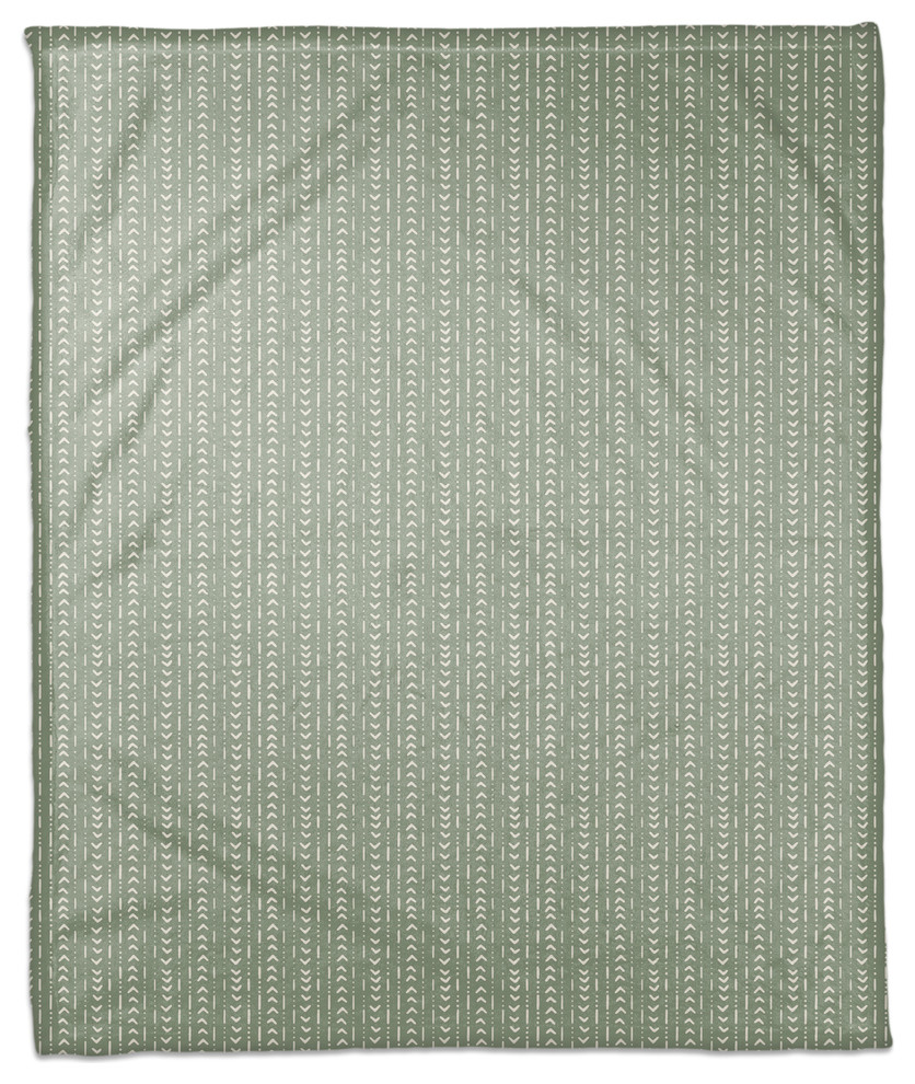 Green Tribal Pattern 50"x60" Fleece Blanket