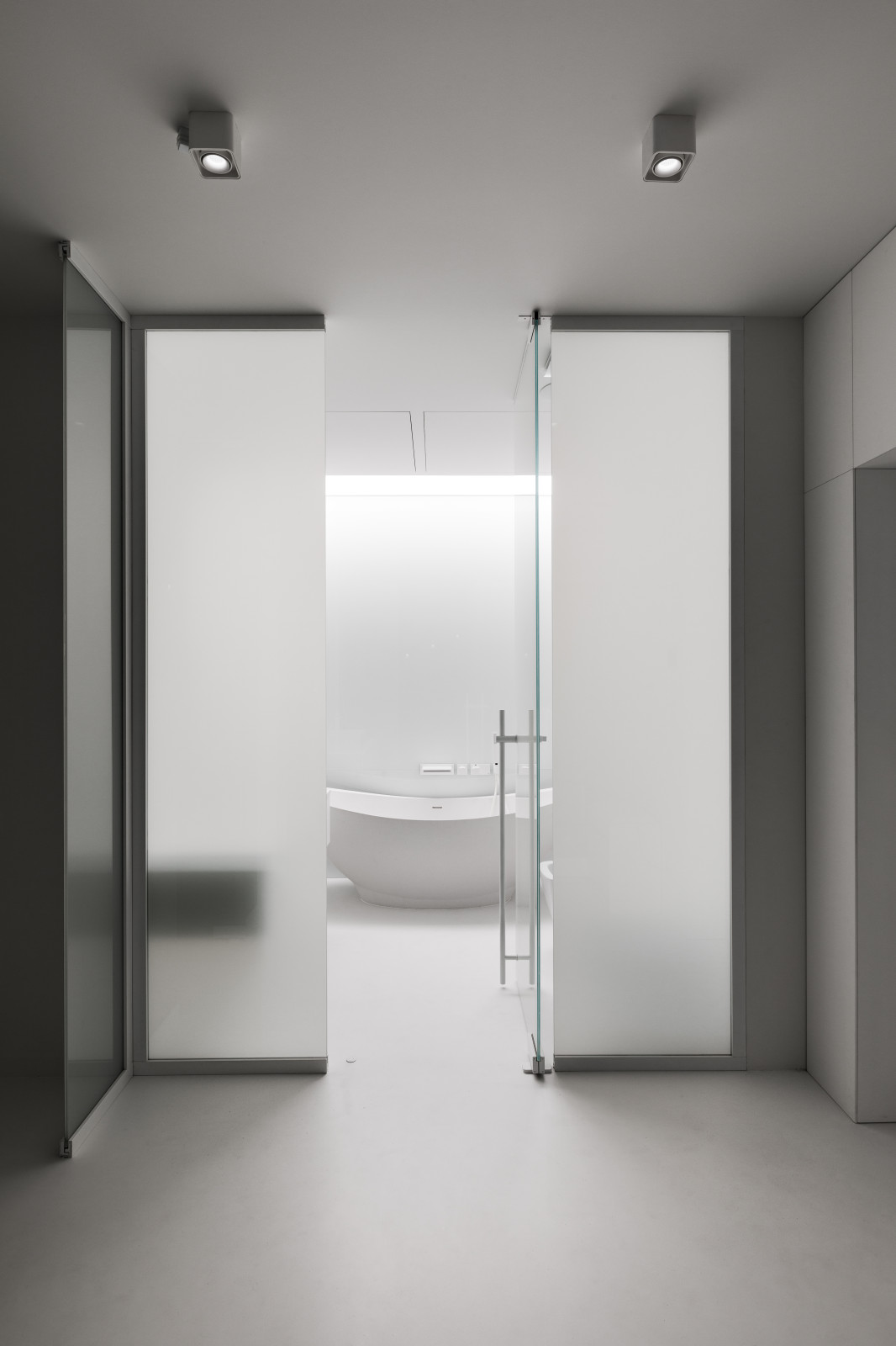 Stylish monochromatic white penthouse