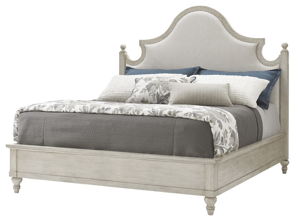 Lexington Oyster Bay King Arbor Hills Upholstered Bed, Distressed