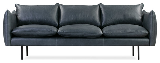 Oscar Leather Sofa Black Top Grain Full Aniline