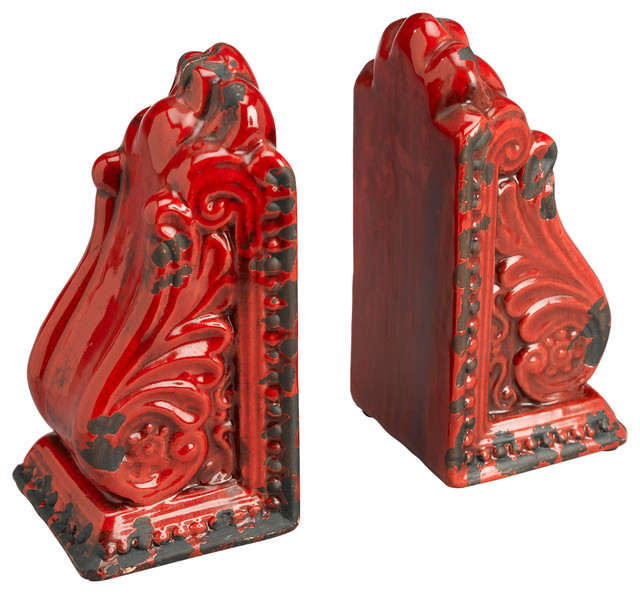 Red Bookend Pair Farmhouse Bookends by Orchard Creek Designs Houzz
