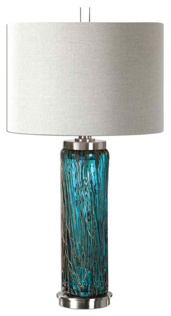 aqua blue glass table lamps