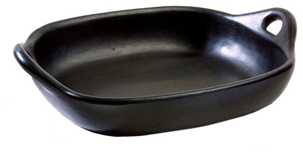 La Chamba Black Clay Roasting Pan, Large Asian Roasting Pans And