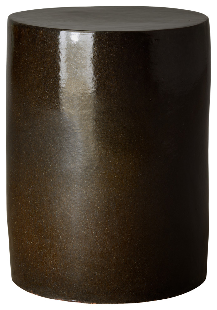 Mocha Pearl Round Garden Stool Contemporary Accent And Garden