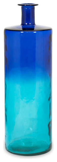 Luzon Oversized Recycled Navy Blue Glass Vase Home Decor