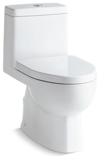Kohler Reach 1-Piece Compact Elongated Dual-Flush Toilet, White