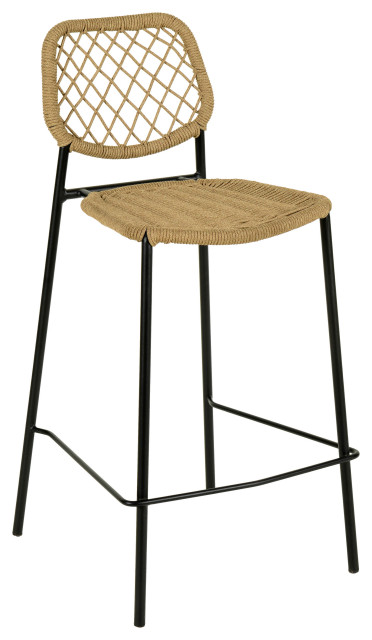 Lucy Natural Dyed Cord Outdoor Counter Stool - Natural