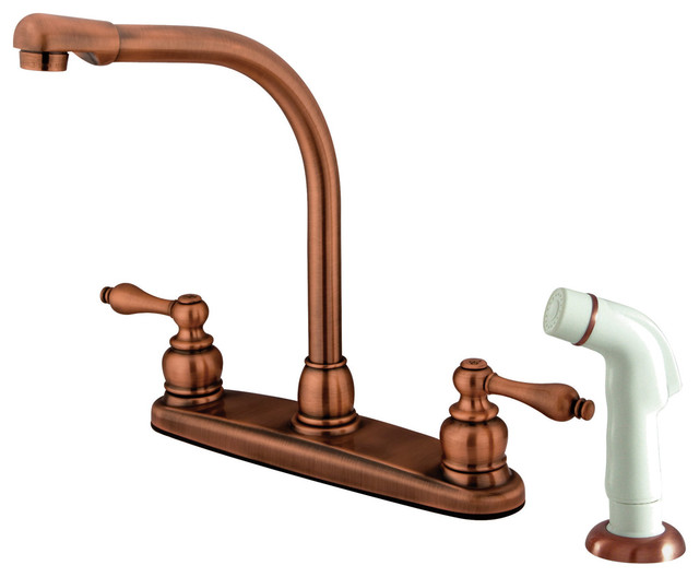 Kingston Brass Victorian High Arch Kitchen Faucet With Non
