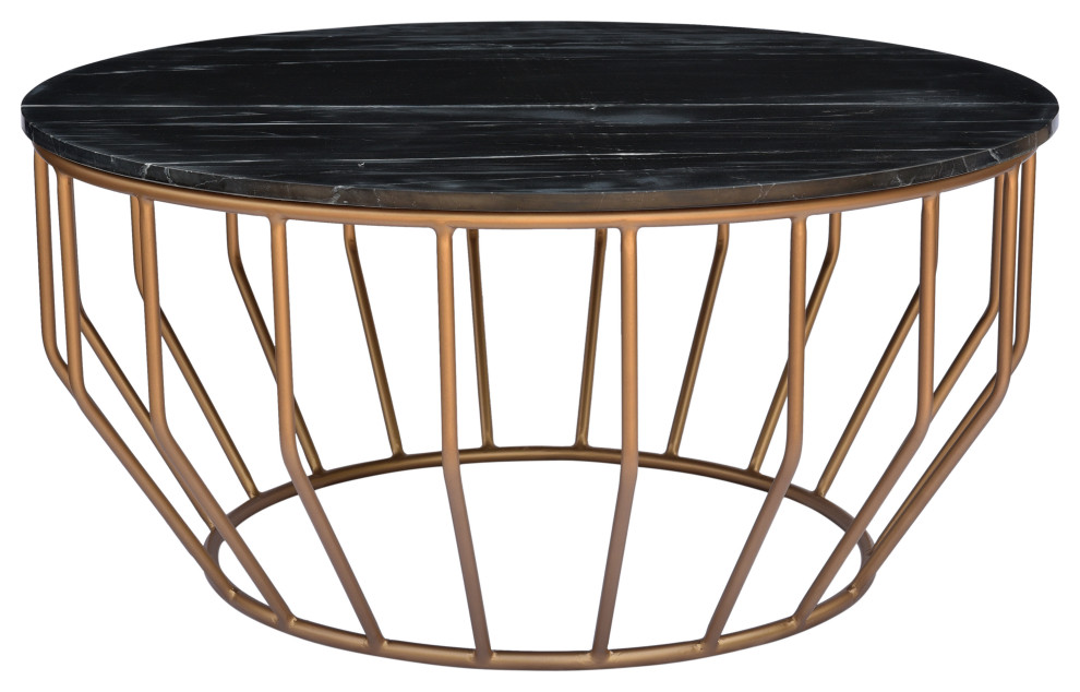 Gold Leaf Round Coffee Table Contemporary Coffee Tables by Oak