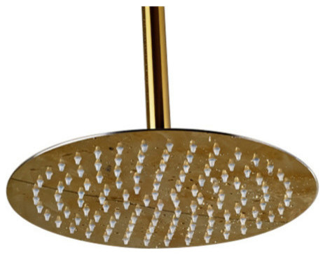 Fontana Polished Gold 10 Round Rain Shower Head Ceiling Mounted