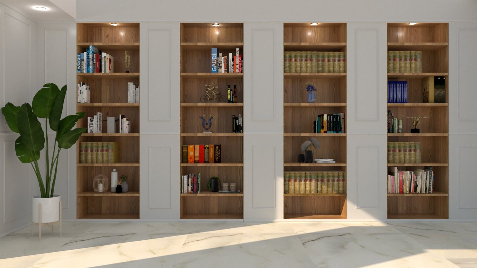 Libreria a parete su misura