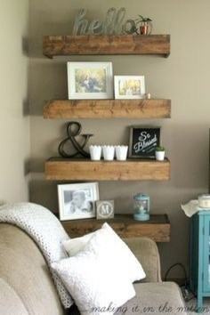I am thinking of adding floating shelves (rustic wood) on either side of my fireplace. 4 shelves on left side (higher ceiling) and 3 on either side. Good idea or bad idea? I would like to get rid of the white IKEA cube case