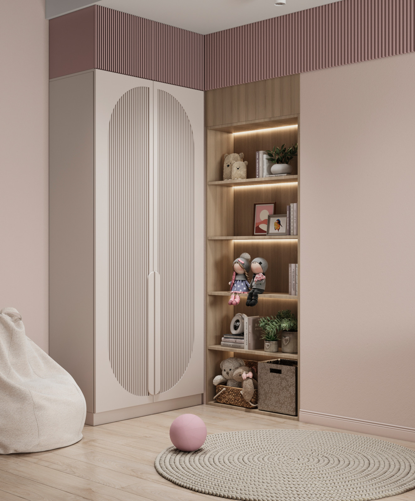 Детская с лестницей для девочки