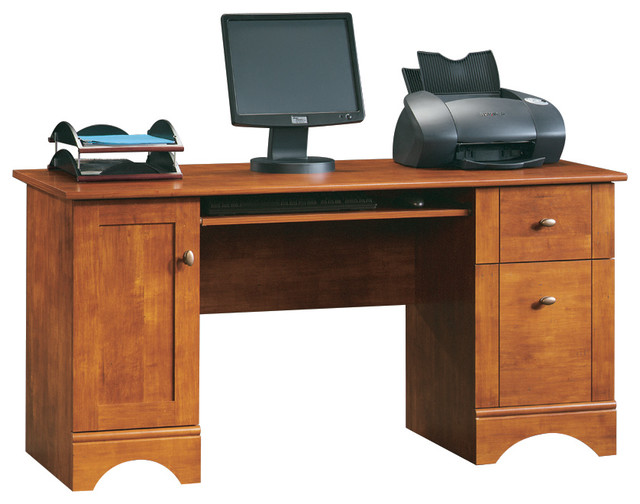 Sauder Select Computer Desk In Brushed Maple Transitional