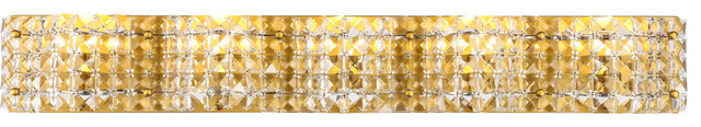 Living District LD7020BR Ollie 5 light Brass and Clear Crystals wall sconce