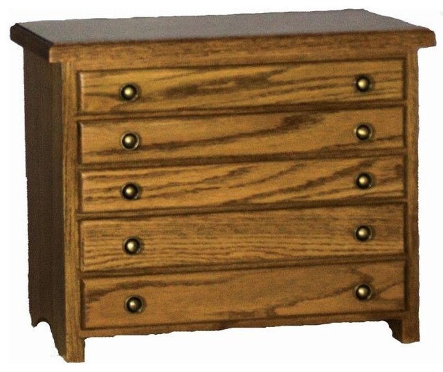 Amish Made Oak 5Drawer Jewelry Chest Transitional Jewelry Boxes