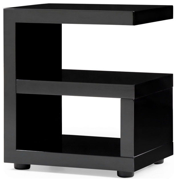 black high gloss lamp table