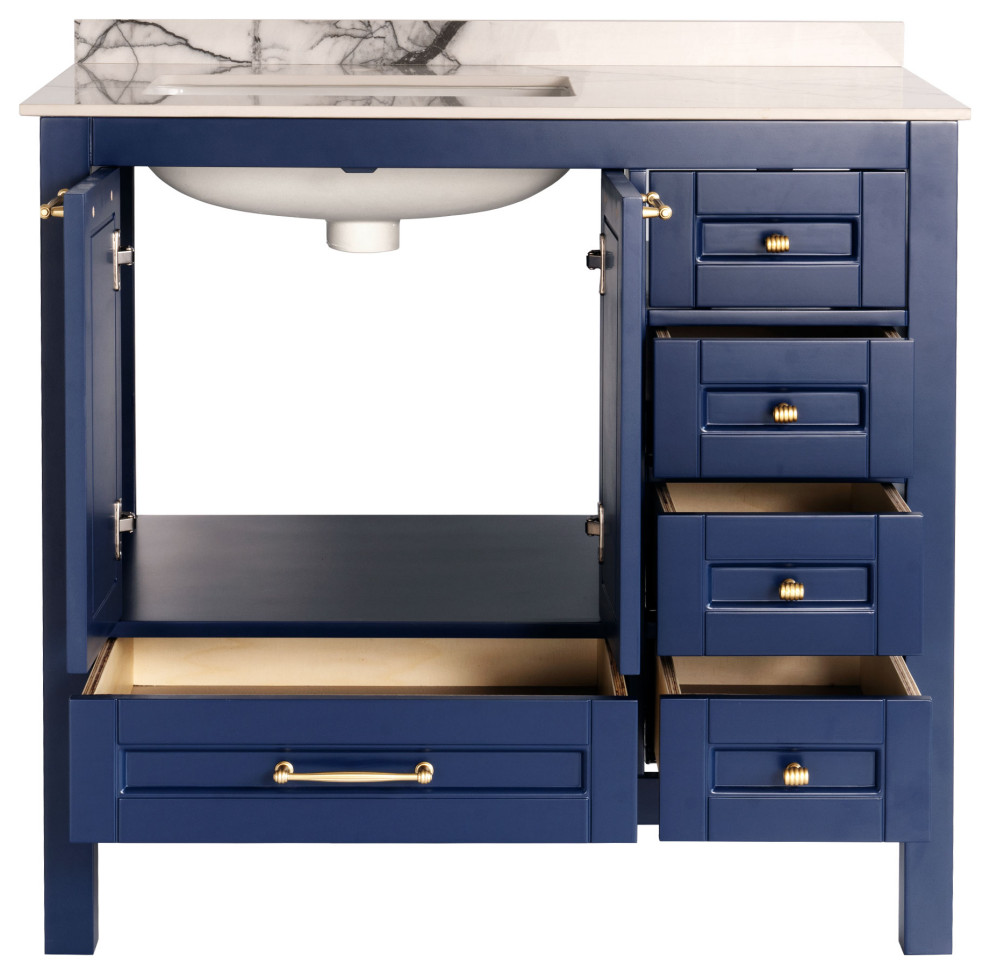 36 inch Navy Blue Single Sink Vanity - Bathroom - DC Metro - by ...