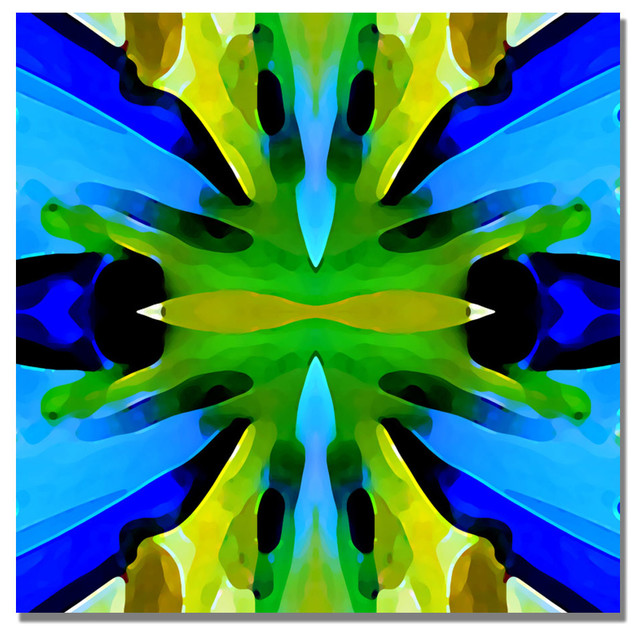 'Paradise Blue and Green' Canvas Art by Amy Vangsgard, 24" x 24