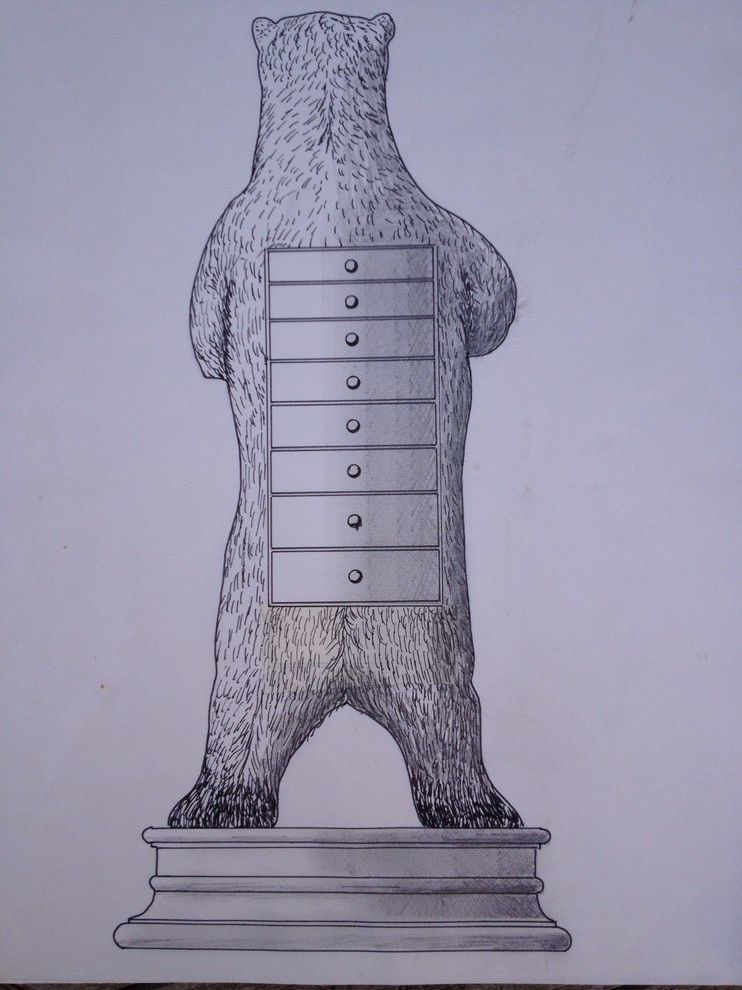Bear jewellery chest of drawers by Tim Wood