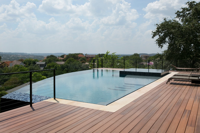 Hill Side Overflow Pool with Infinity Edge contemporary-pool