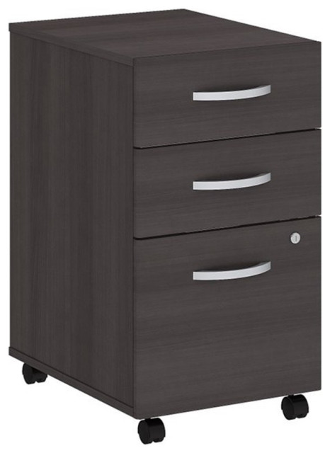 Studio C 3 Drawer Mobile File Cabinet in Storm Gray - Engineered Wood